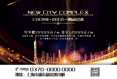 现代高端大气未来城市cbd地产广告海报